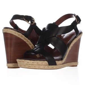 Cole Haan Black Wedge Sandals